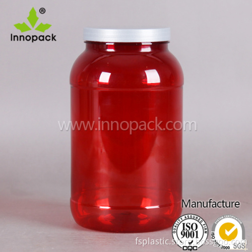 5000ml red round screw top PET plastic bottle/ PET bottle with spoon